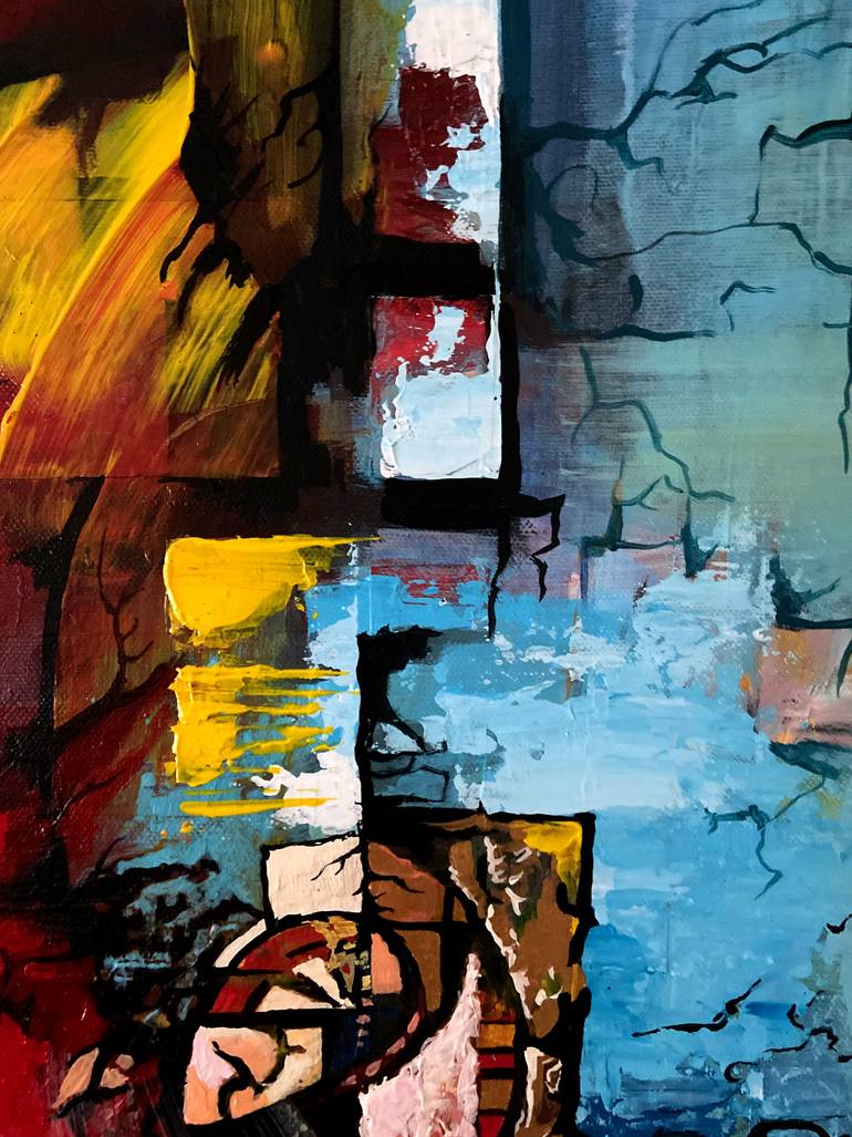Original Abstract Expressionism Abstract Painting by Aexandru Zapsa