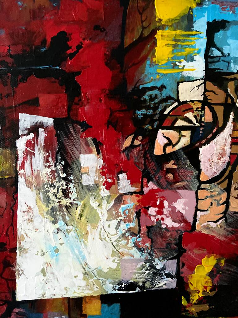 Original Abstract Expressionism Abstract Painting by Aexandru Zapsa