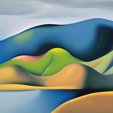 Print of Art Deco Landscape Digital by Patricia Antonio