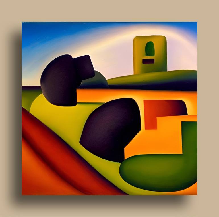 Original Art Deco Landscape Digital by Patricia Antonio