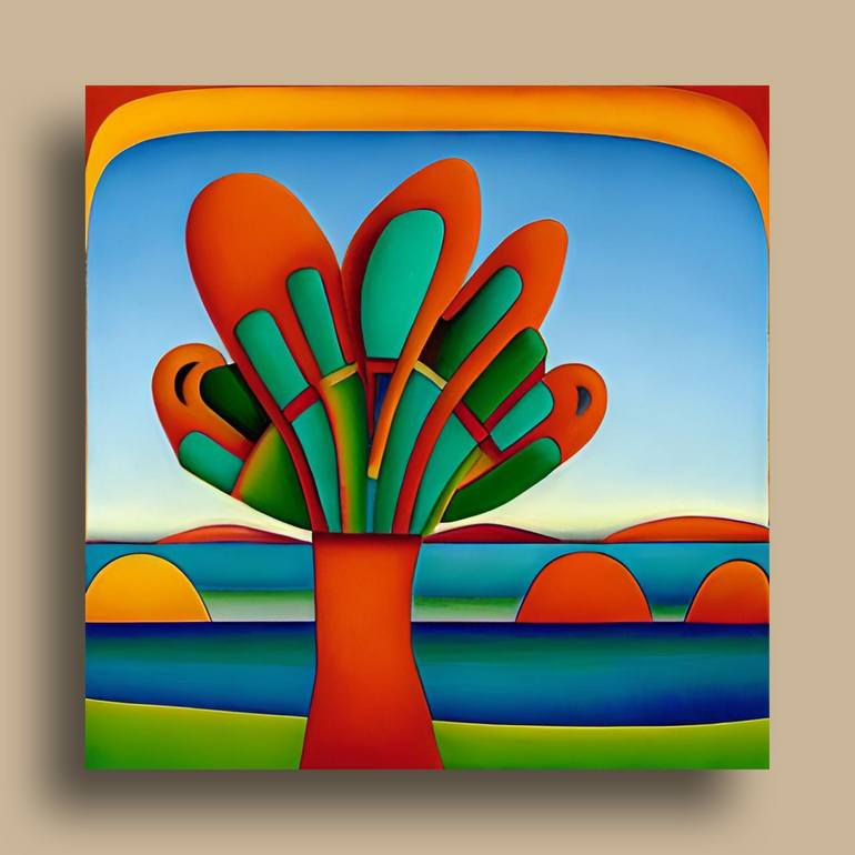 Original Art Deco Landscape Digital by Patricia Antonio