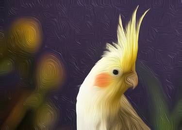 Yellow animal, painting oil, nature, bird, cute, little thumb