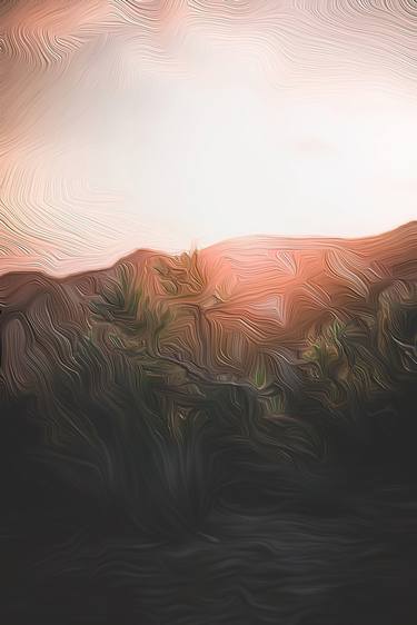 Autumn  landscape, painting oil, nature, sunrise, sunset thumb