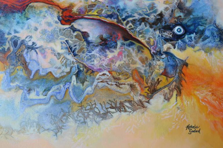 Original Abstract Expressionism Abstract Painting by Nathalie Godard