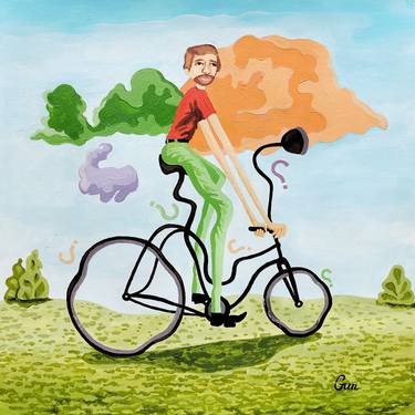 Original Conceptual Bicycle Paintings by Goen art