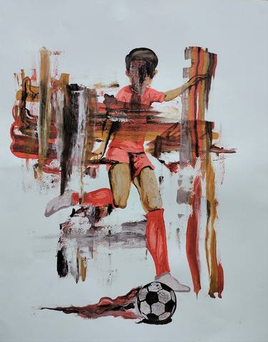 Original Abstract Expressionism Sport Drawings by Goen art