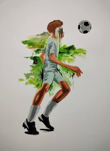 Original Abstract Expressionism Sports Drawings by Goen art