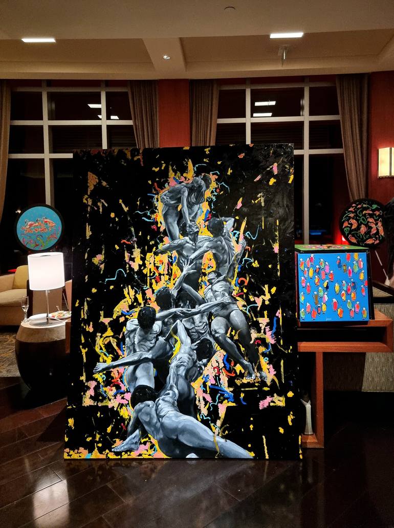 Original Abstract Body Painting by Les Panchyshyn Artist