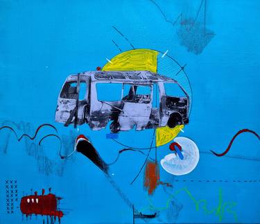 Original Abstract Car Mixed Media by Les Panchyshyn Artist