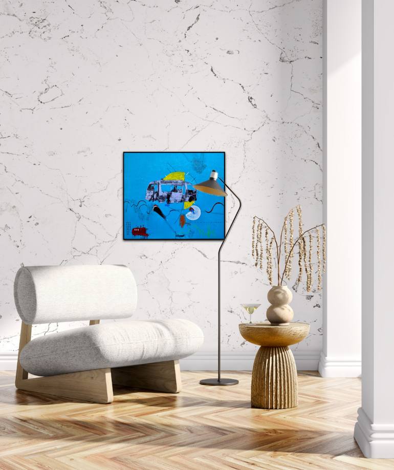 Original Abstract Car Mixed Media by Les Panchyshyn Artist