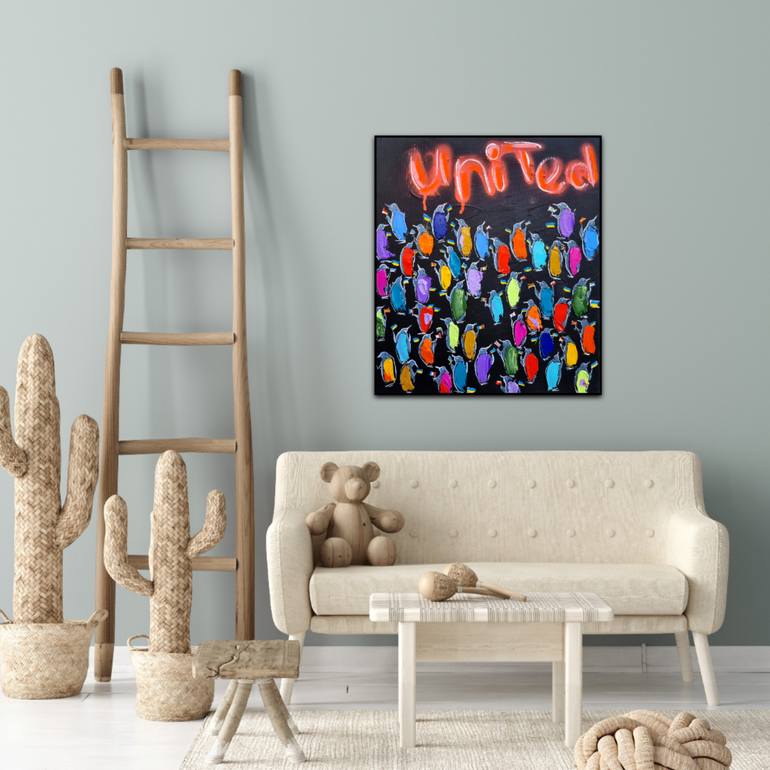 Original Abstract Animal Painting by Les Panchyshyn Artist