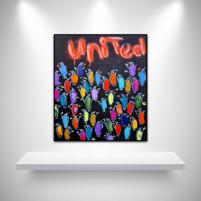 Original Abstract Animal Painting by Les Panchyshyn Artist