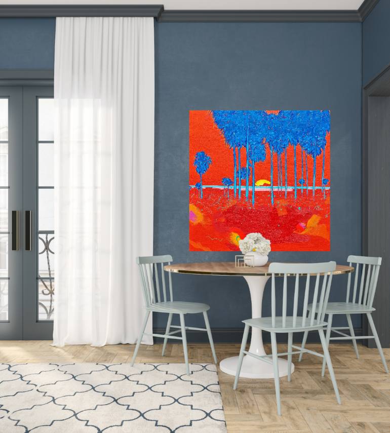 Original Abstract Landscape Drawing by Les Panchyshyn Artist