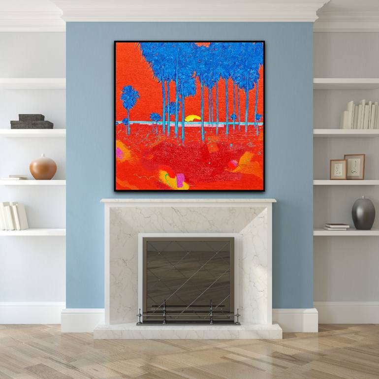 Original Abstract Landscape Drawing by Les Panchyshyn Artist