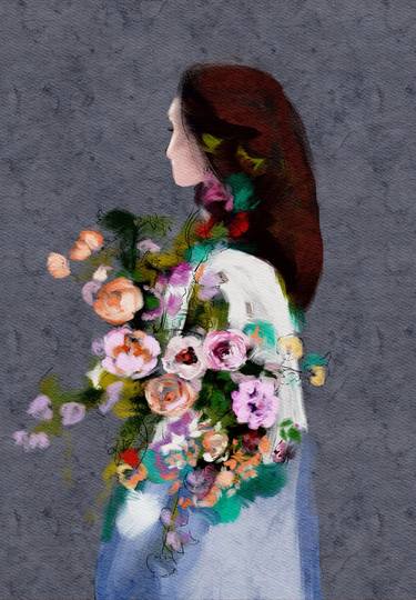 Original Modern Floral Mixed Media by Shraddha Dharia