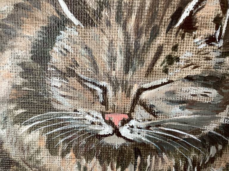 Original Impressionism Cats Painting by Tatiana Clark 