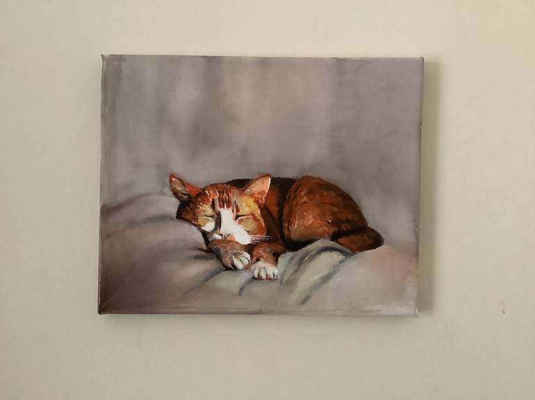 Original Realism Cats Painting by Tatiana Clark 