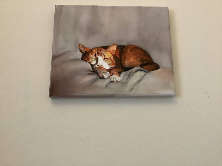 Original Realism Cats Painting by Tatiana Clark 