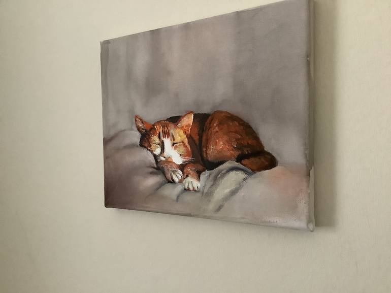 Original Realism Cats Painting by Tatiana Clark 