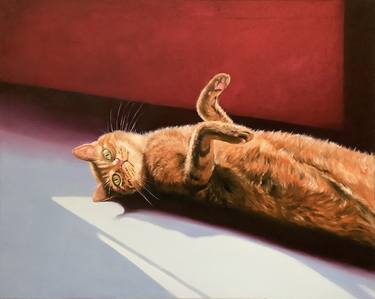 Ginger Cat Original Oil Painting thumb