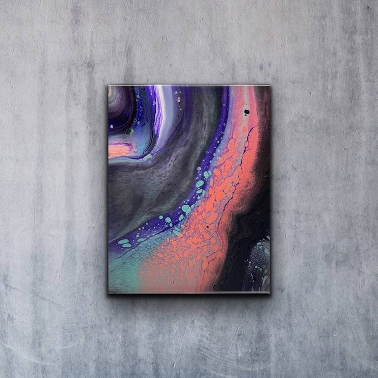 Original Acrylic on Stretched Canvas Painting, Epoxy Resin Paint