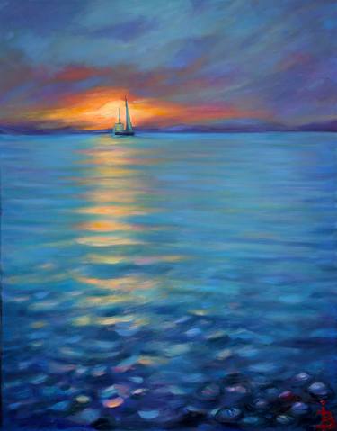 Print of Expressionism Seascape Paintings by Innokenti Baranov