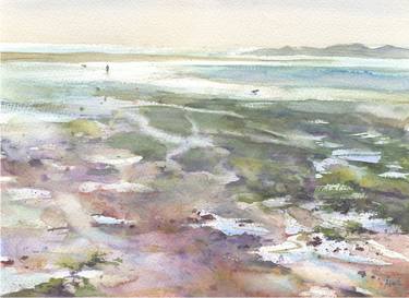 Print of Impressionism Beach Paintings by Merite Watercolour