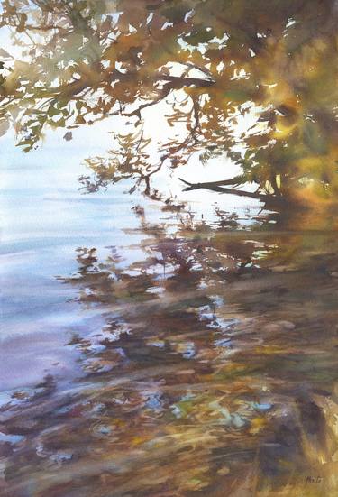 Print of Impressionism Tree Paintings by Merite Watercolour