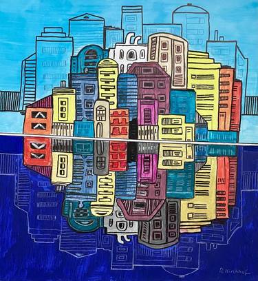 Original Contemporary Architecture Painting by Renate Kirchhof