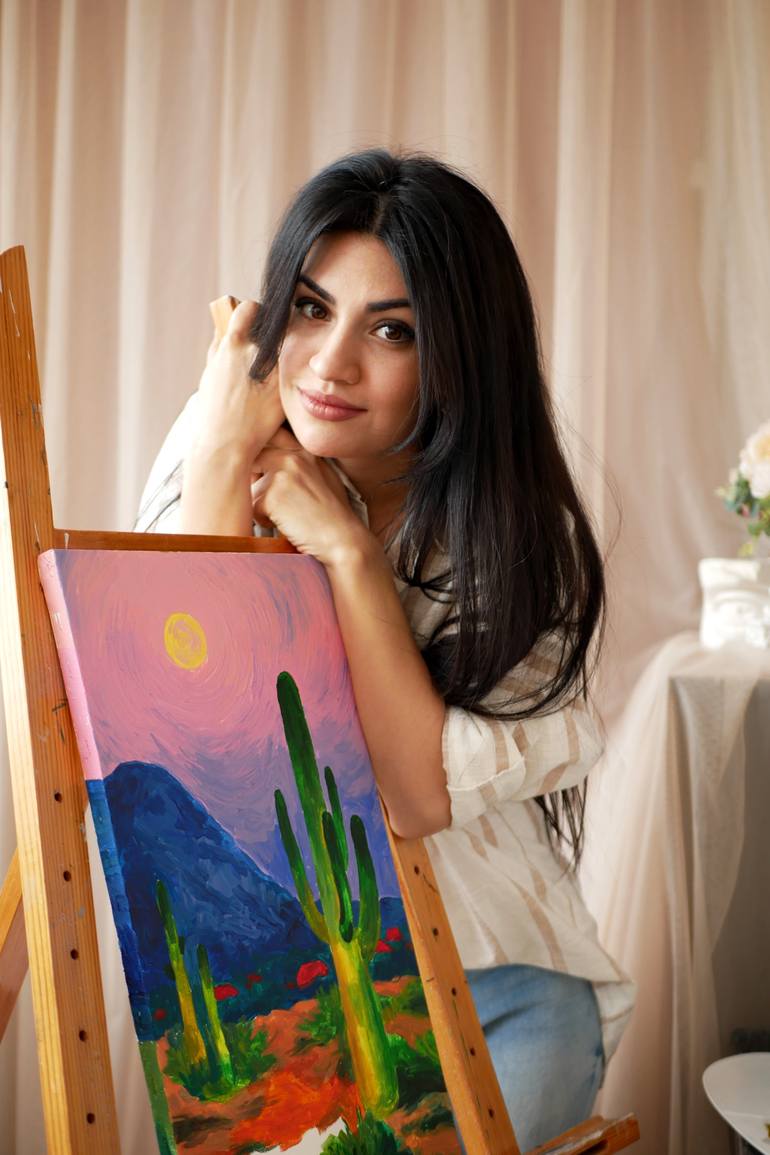 Original Expressionism Landscape Painting by Sabina Aghasiyeva