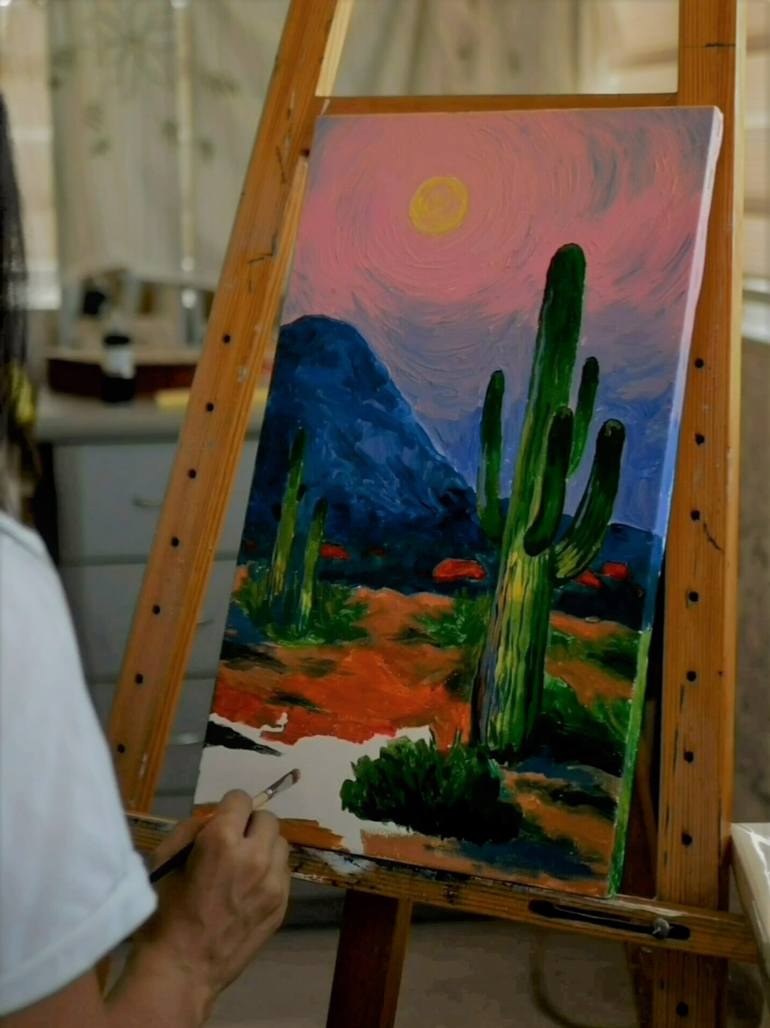 Original Expressionism Landscape Painting by Sabina Aghasiyeva