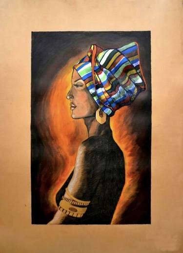 Egyptian ( woman portrait acrylic paper illustration ) thumb
