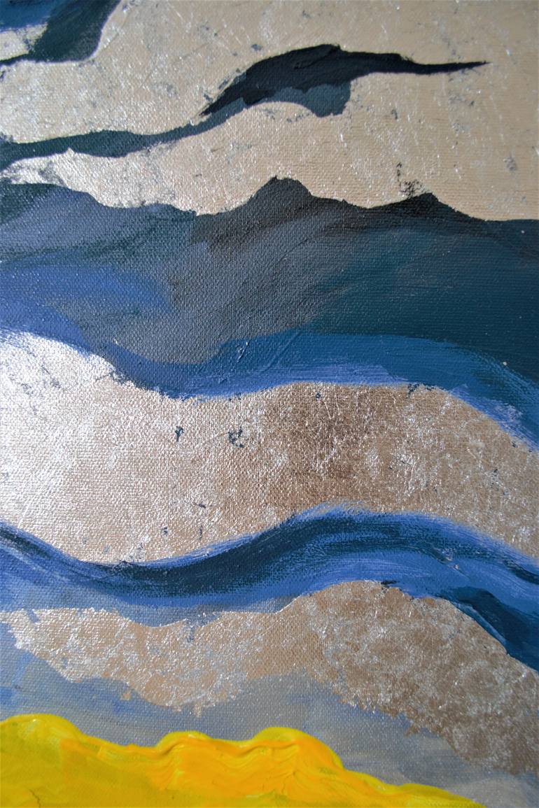 Hope ( acrylic canvas yellow grey silver abstract painting ) Painting