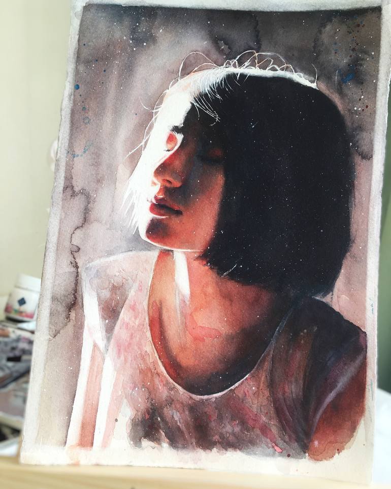 Original Fine Art Portrait Painting by Nina Ingilevich