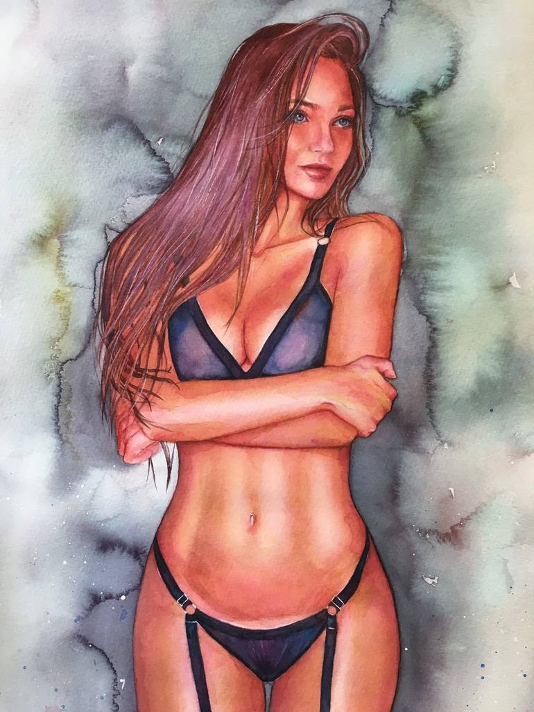 Original Realism Erotic Painting by Nina Ingilevich