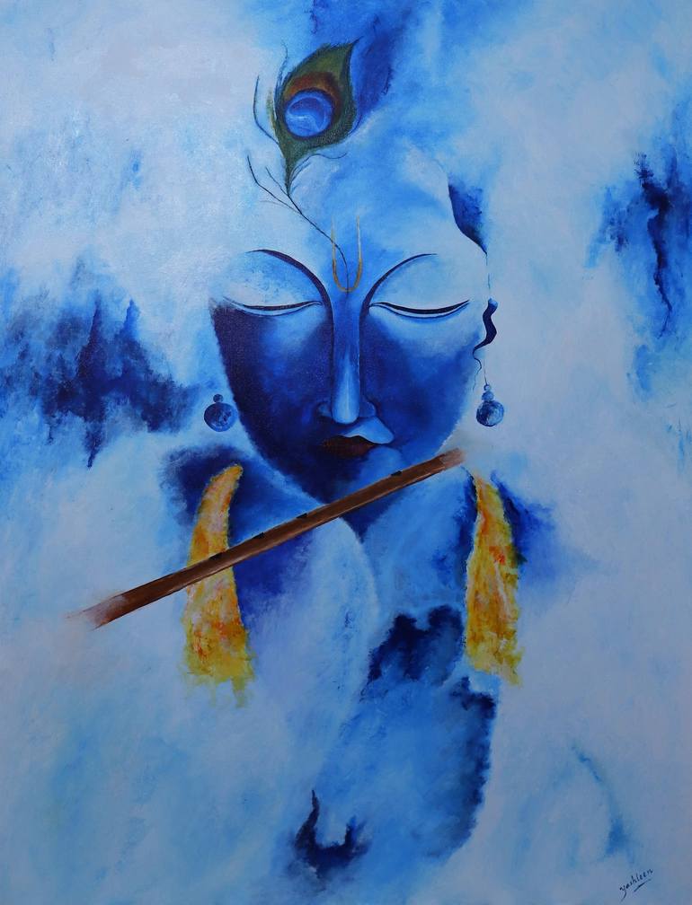 Lord Krishna Abstract Painting At Mary Bilbo Blog