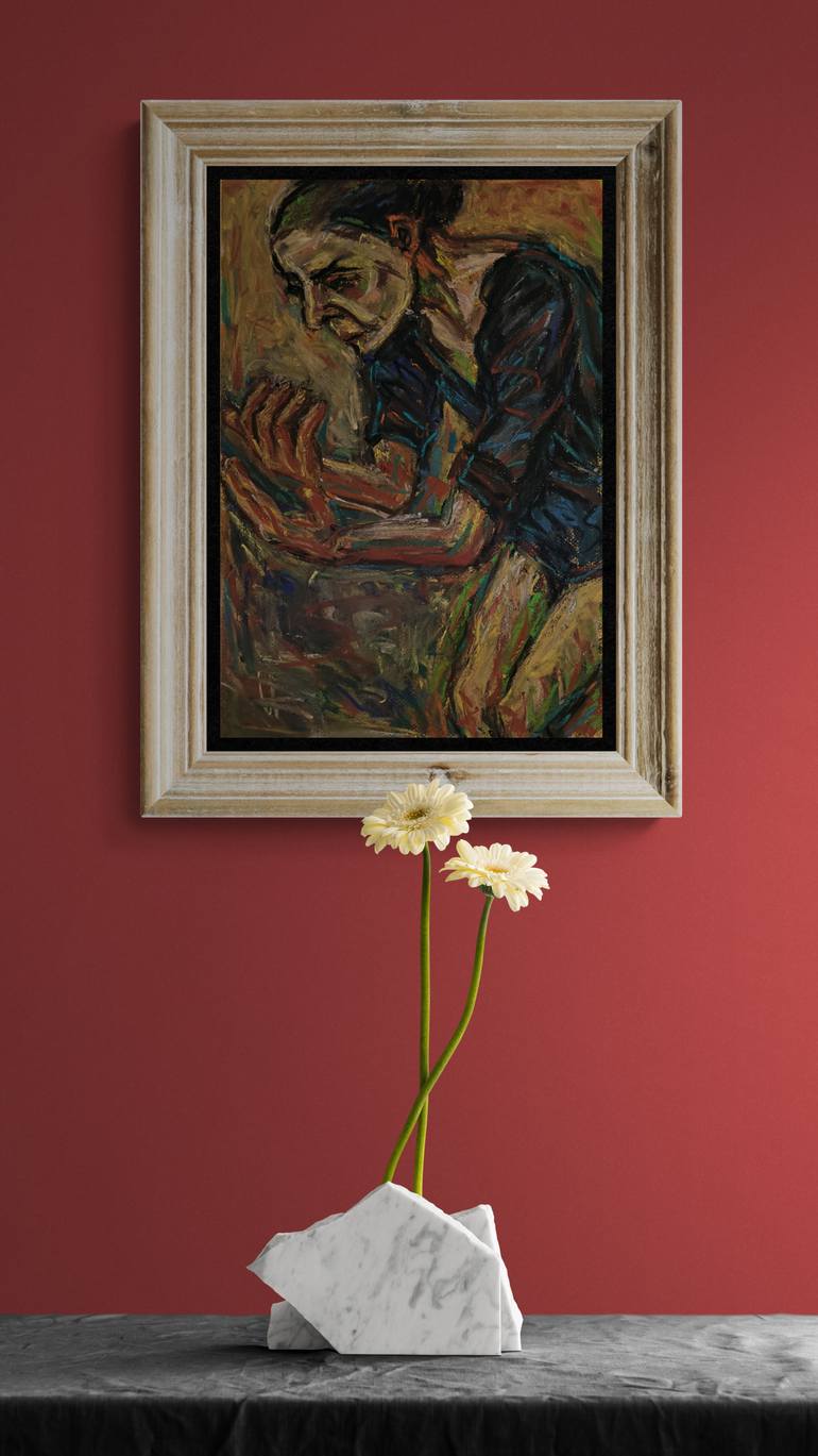 Original Expressionism People Drawing by Cornelia Ilie