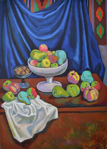 Apples with blue cloth thumb