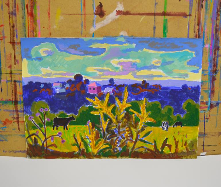 Original Abstract Expressionism Landscape Painting by Mykola Kozlovskyi