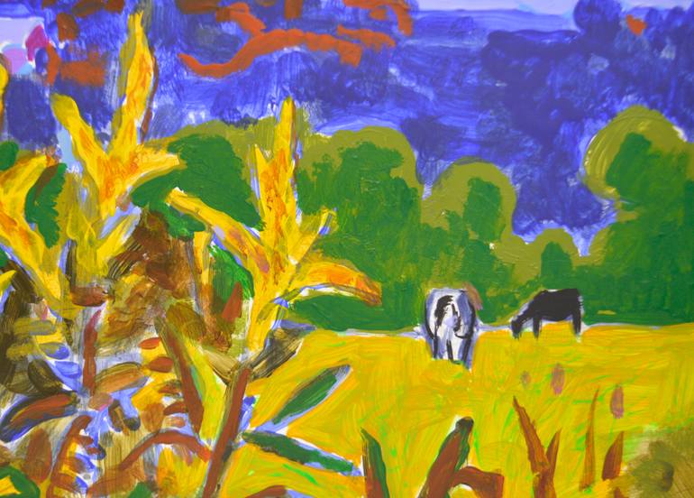 Original Abstract Expressionism Landscape Painting by Mykola Kozlovskyi