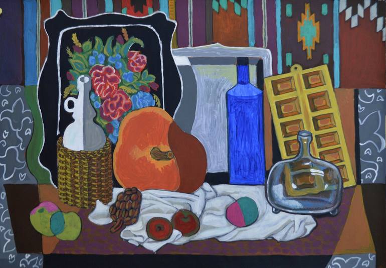 Print of Cubism Still Life Paintings by Mykola Kozlovskyi