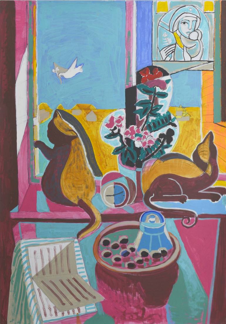 Print of Cubism Landscape Paintings by Mykola Kozlovskyi