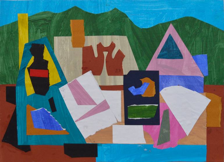 Original Abstract Expressionism Abstract Collage by Mykola Kozlovskyi