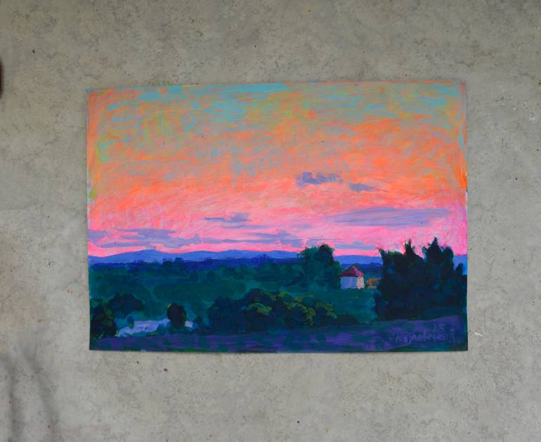 Original Expressionism Landscape Painting by Mykola Kozlovskyi