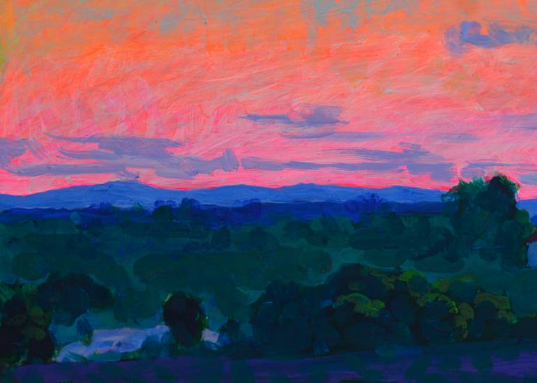 Original Expressionism Landscape Painting by Mykola Kozlovskyi