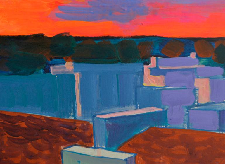 Original Expressionism Landscape Painting by Mykola Kozlovskyi