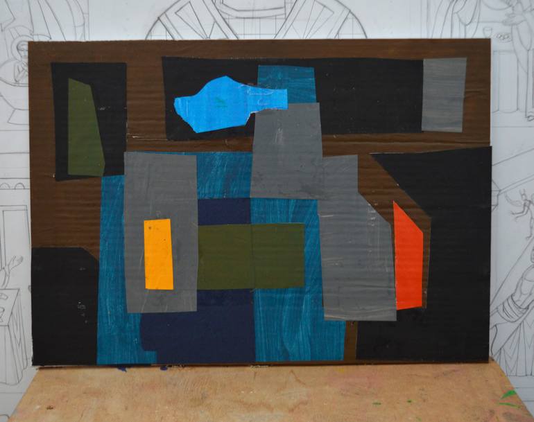 Original Abstract Expressionism Abstract Collage by Mykola Kozlovskyi