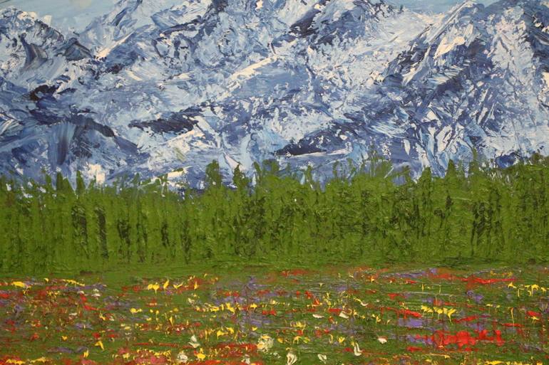 Original Impressionism Abstract Painting by Yelshat Aidynuly