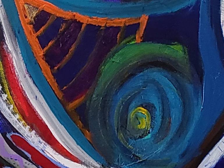 Original Cubism Abstract Painting by Rebecca Schnitzer