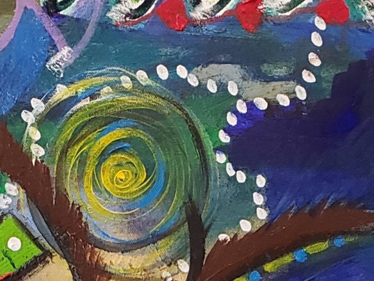 Original Cubism Abstract Painting by Rebecca Schnitzer